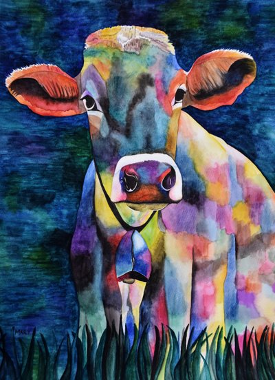 Aquarell-Kuh od Marys Watercolors