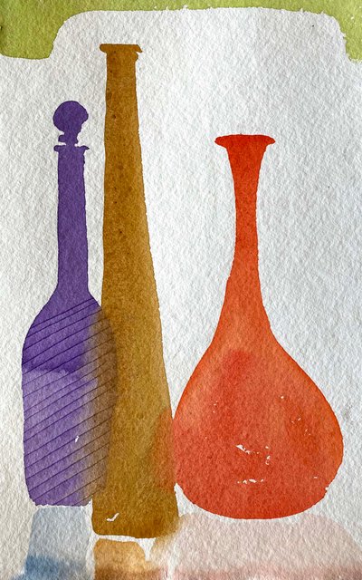 Jedna modrá láhev 36x24 od Simon Fletcher