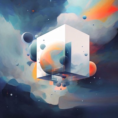 Abstraktní nástěnné dekorace s geometrickými kostkami 3D, tisk na plátno na vyžádání od F. Abderrahim