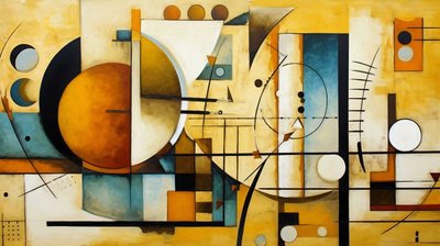 abstraktní malba tvary, Matematika a geometrie, dekorace na zeď do kanceláře od F. Abderrahim