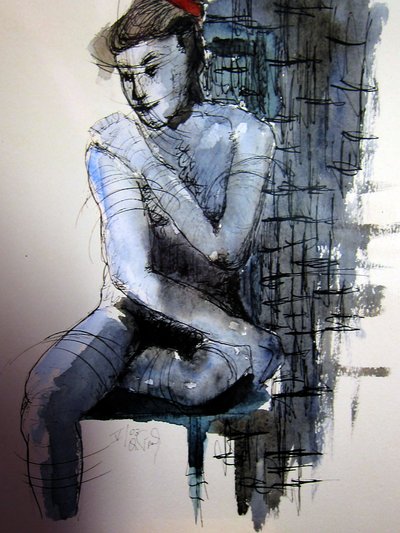 Akt in blau od Christian Piecuch