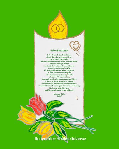 Svatební svíčka Rosental od Johanna Thier