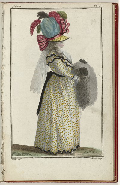 Cabinet des Modes nebo Les Modes Nouvelles, 15. března 1786, pl. já od A.B. Duhamel