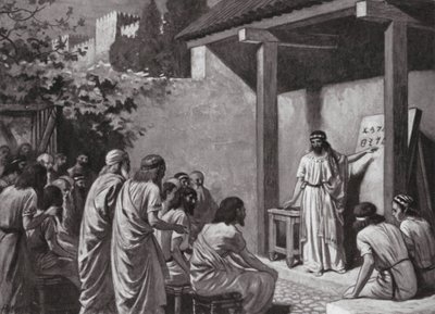 Kadmus dává Řekům abecedu (litho) od A.C. Weatherstone