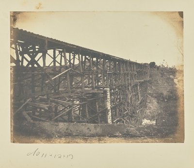 Vojenský železniční most přes Potomac Creek na Fredericksburgské železnici od A.J. Russell