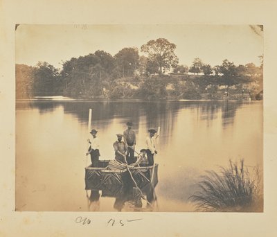 Malý vor plující na dece přes řeku Potomac od A.J. Russell