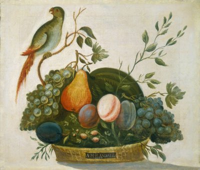 Košík ovoce s papouškem, 1777. od A.M. Randall
