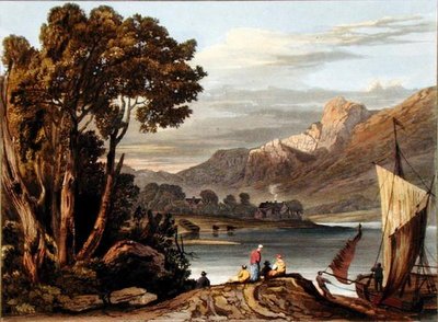 Nový jez. Looking up the River, deska 11 z Description of the River Wye, vyryla Theodore Henry Fielding (1781-1851), 1818 (ručně kolorovaná akvatinta) od A.V. Copley after Fielding