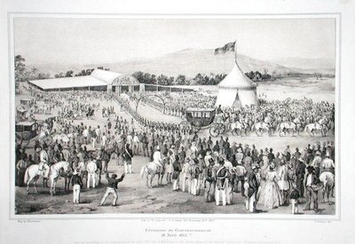 Korunovace generála Faustina Soulouquea (asi 1785-1867) jako císaře Haiti od A. (after) Hartmann