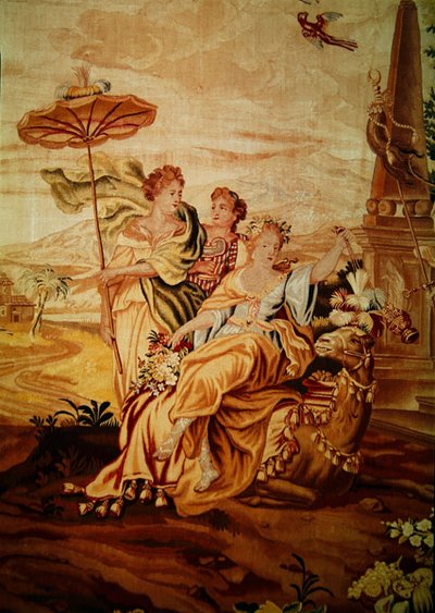 Asie, z tapiserie Čtyři světové strany, detail skupiny postav uprostřed u velblouda (detail 194760) od A. Baertams