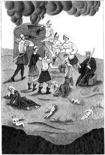Židé odebírající krev křesťanským dětem pro jejich mystické obřady, 1849 od A. Bisson