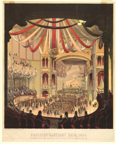 Vnitřní pohled na Akademii hudby při pohledu z Dress Circle od A. Brown and Company