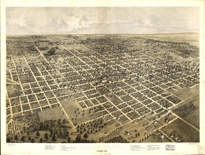 Bloomington, Illinois 1867. LOC 73693345 od A.; Chicago Lithographing Co. Ruger
