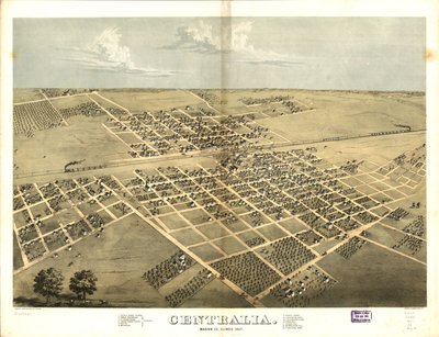 Centralia, Marion Co., Illinois 1867. LOC 73693347 od A.; Chicago Lithographing Co. Ruger