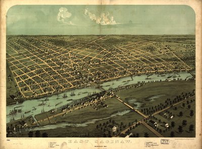 East Saginaw, Michigan, 1867 LOC 80691360 od A.; Chicago Lithographing Co. Ruger