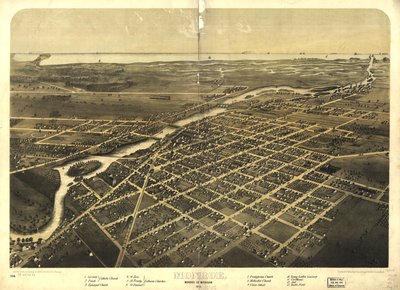 Monroe, Monroe Co., Michigan 1866. LOC 73693438 od A.; Chicago Lithographing Co. Ruger