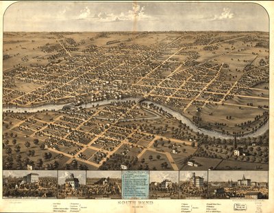 South Bend, Indiana 1866. od A.; Chicago Lithographing Co. Ruger