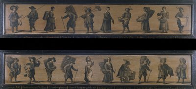 Les Cris de Paris, 1634 (olej na dřevě) od A. Doy