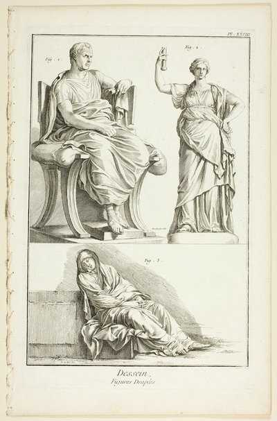 Design: Figury s drapérií, z Encyklopedie od A. J. Defehrt
