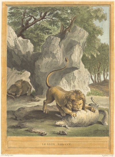 Le lion (lev) od A. J. de Fehrt after Jean Baptiste Oudry