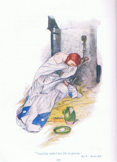 Cordelie skončila svůj život ve vězení (Král Lear), z Příběhů ze Shakespearovy hospody. od Ward Lock & Co Ltd od A. Jackson