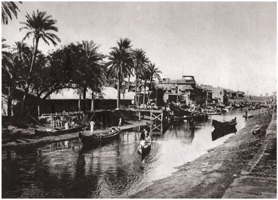 Ashar Creek vedoucí k Shatt al-Arab, Basra, Irák, 1925. od A. Kerim