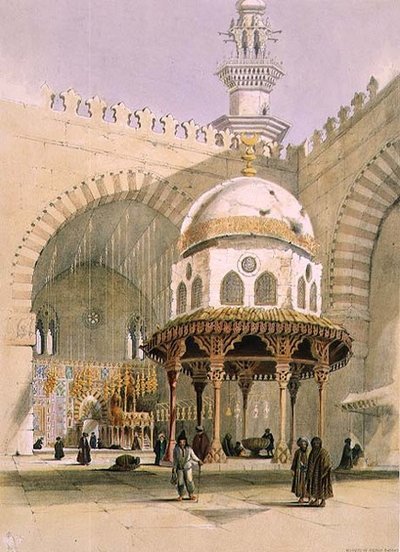 Mešita sultána Hassana, Káhira, hospoda. 1846 (litho) od A. Margaretta Burr