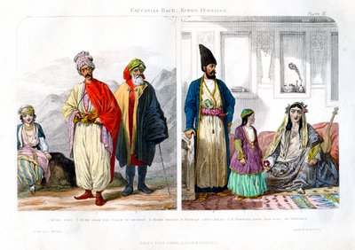 Kavkazská rasa, Kurdové a Peršané, 1873. od A. Portier