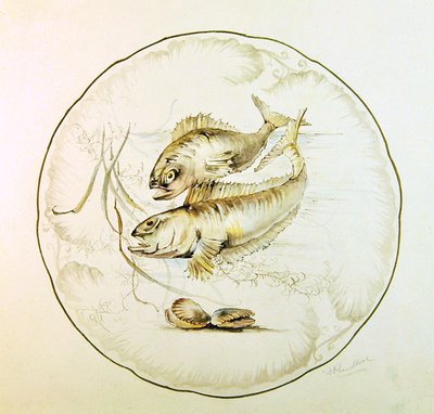 Wedgwood design pro talíř, cca 1880 (akvarel na papíře) od A. Proudlove