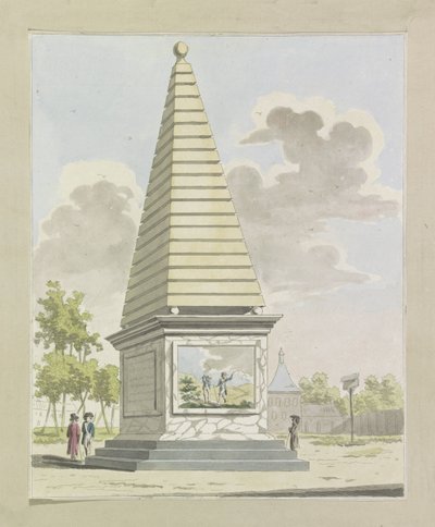 Dekorace na plantáži, 1795 Deset desek dekorací na Alliantiefeest v Amsterdamu v roce 1795 (název série) od A. Verkerk