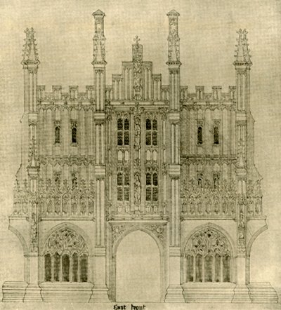 Architektonická kresba: východní fronta, 1833-1834, 1906. od A. W. N. Pugin