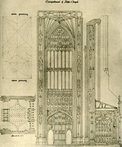 Architektonická kresba: oddělení Anti Chapel, 1833-1834, 1906. od A. W. N. Pugin