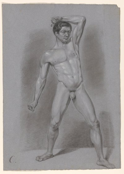 Stojící mužský akt, při pohledu zepředu od A. Waterloo (attributed to)