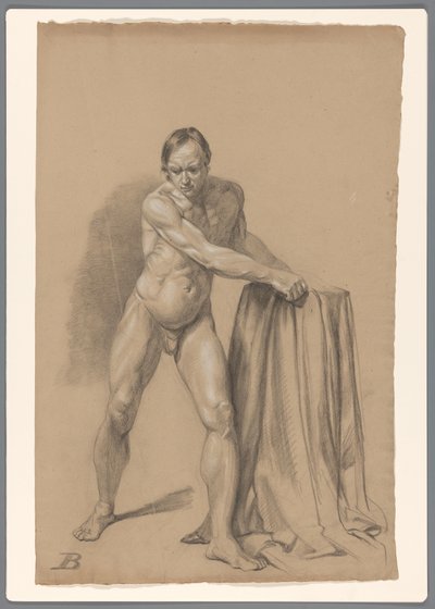 Stojící mužský akt, při pohledu zepředu od A. Waterloo (attributed to)