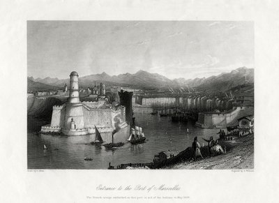 Vjezd do přístavu Marseille, Francie, 1875 od A. Willmore
