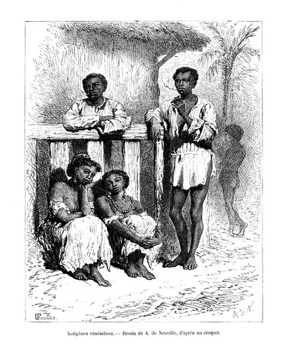 Domorodí obyvatelé, Venezuela, 19. století od A. de Neuville