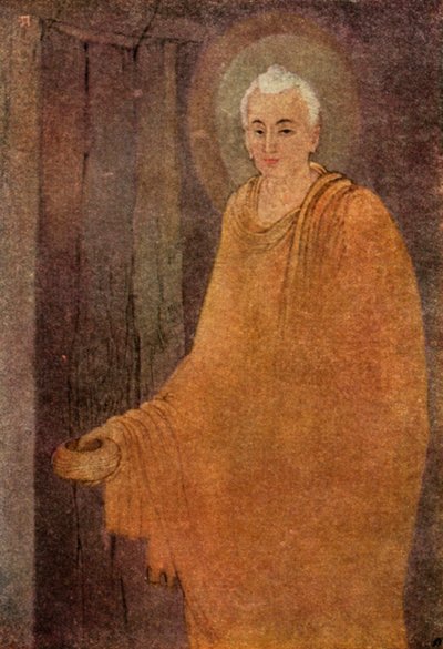 Buddha jako žebravý (barva litho) od Abanindranath Tagore