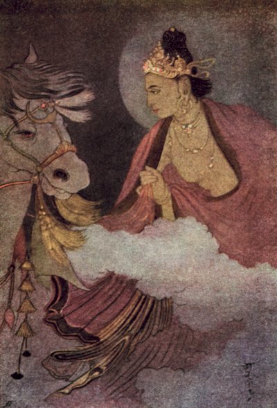 Odjezd prince Siddhárthy (barevné litho) od Abanindranath Tagore