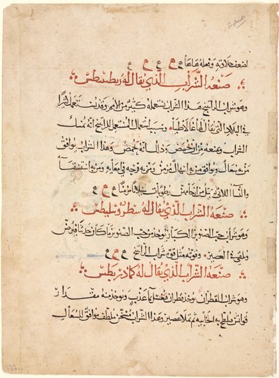 Textová stránka z Materia Medica z Dioscorides, c. 1224. od Abdallah ibn al Fadl