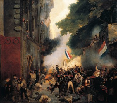 Epizoda revoluce z roku 1830, červenec: Útok na kasárna na Babylon Street 29. července od Abel Lordon
