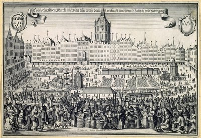 Stará tržnice v Kolíně nad Rýnem, c. 1660 od Abraham Aubry