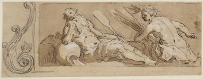 Říční bůh a Ceres v ozdobném rámu od Abraham Bloemaert