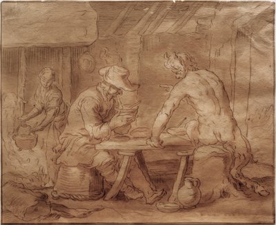 Satyr u farmáře od Abraham Bloemaert
