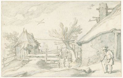 Dvůr s farmou a stodolou od Abraham Bloemaert