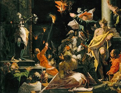Judita ukazuje lidu Holofernovu hlavu (malba na dubovém dřevě) od Abraham Bloemaert