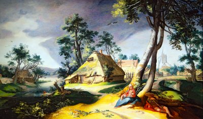 Odpočinek na cestě do Egypta (panel (papírový podklad)) od Abraham Bloemaert