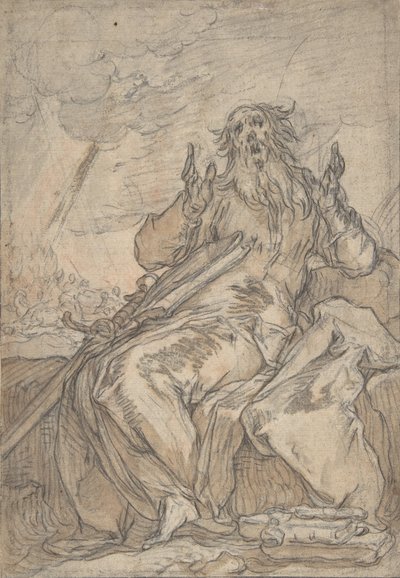 Saint Paul Sedící, s jeho Konverzí v pozadí, konec 16.-polovina 17. století. od Abraham Bloemaert