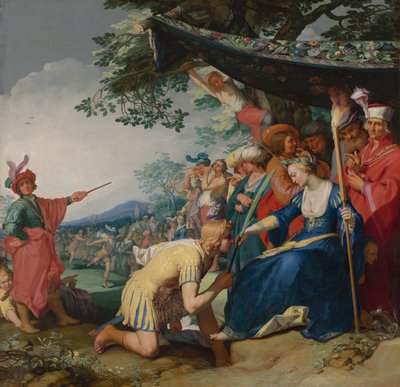 Theagenes přebírá čestnou palmu z rukou Chariclei od Abraham Bloemaert