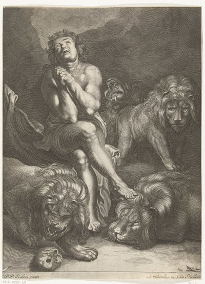 Daniel v jámě lvové od Abraham Bloteling