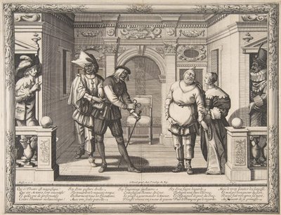 Herci v Hotel de Bourgogne, ca. 1633-34. od Abraham Bosse